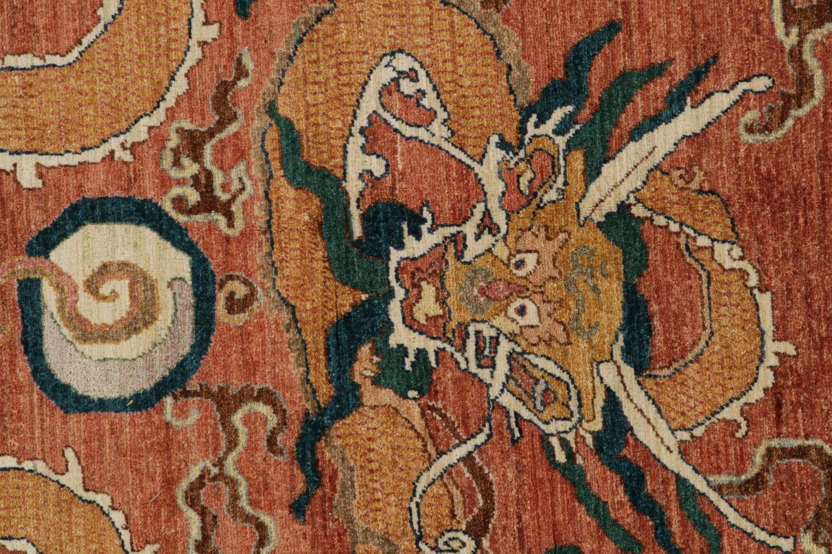 Modern Chinese Pictorial Dragon Square Rug