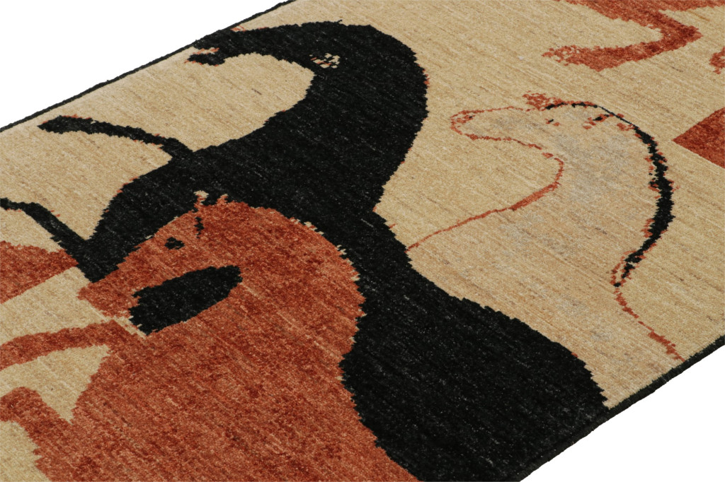 Persian Style Runner Rug With Horse Pictorials