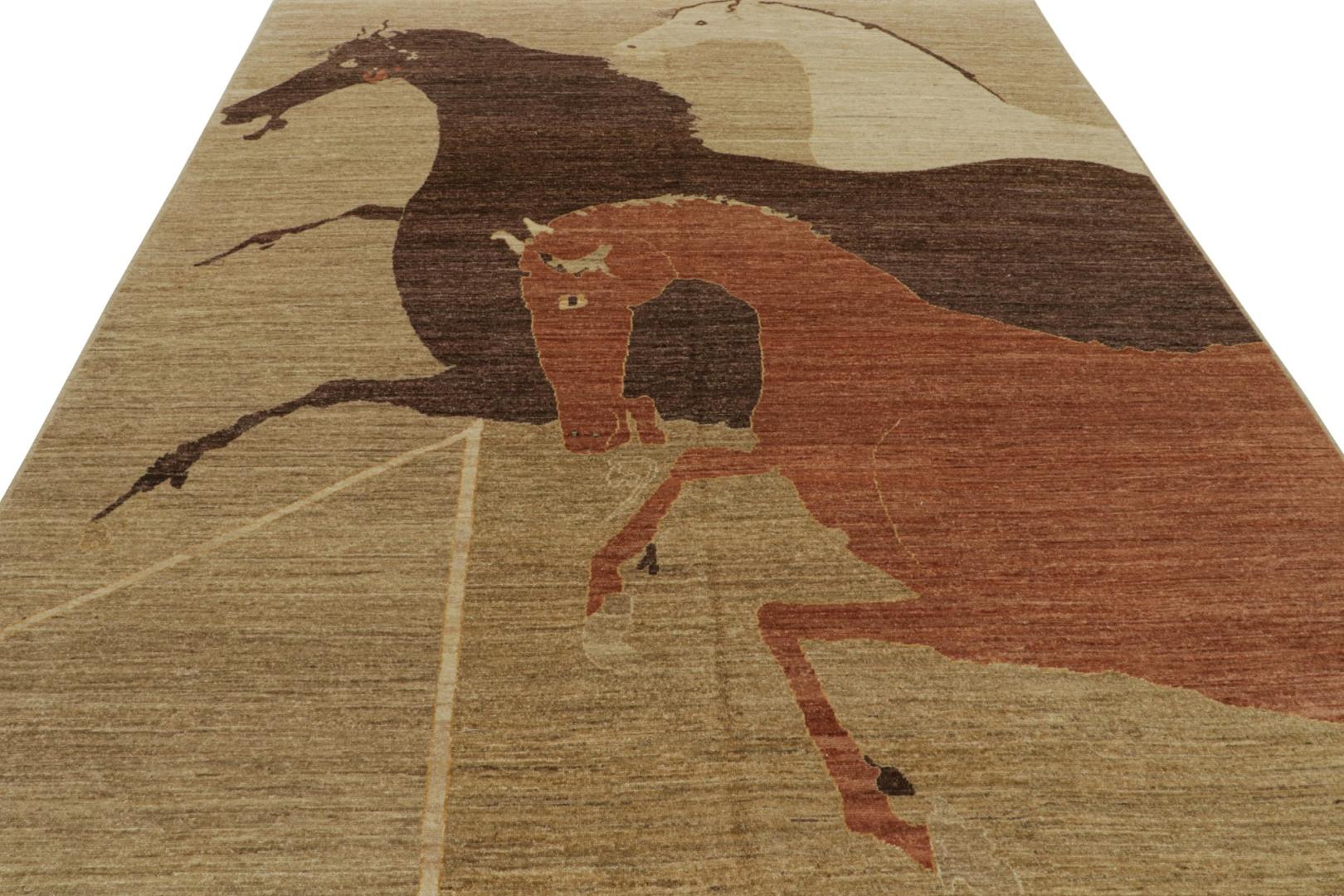 Persian Style Rug With Horse Pictorials