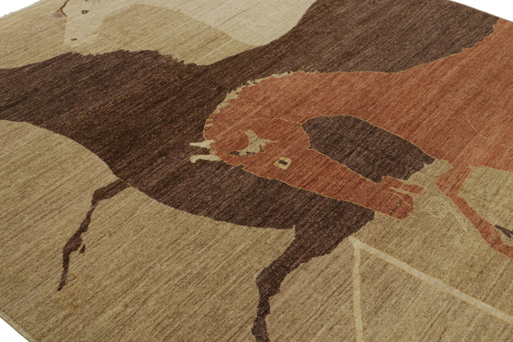 Persian Style Rug With Horse Pictorials