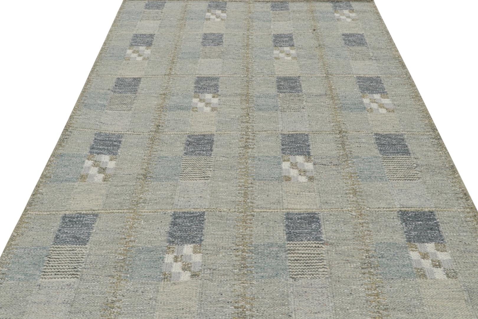 Scandinavian Kilim Rug with Geometric Patterns