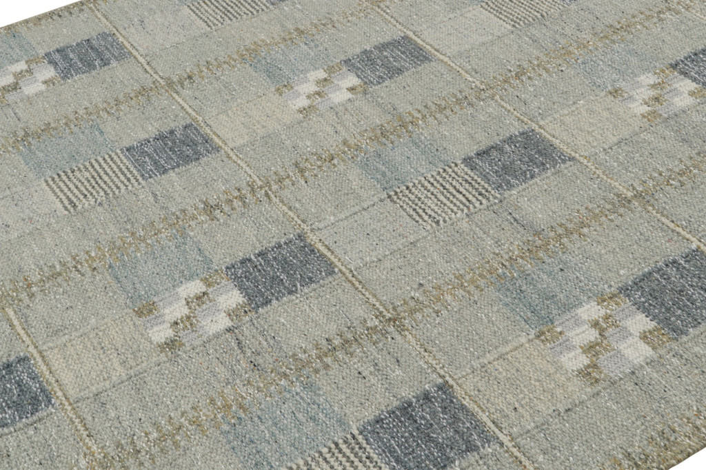Scandinavian Kilim Rug with Geometric Patterns