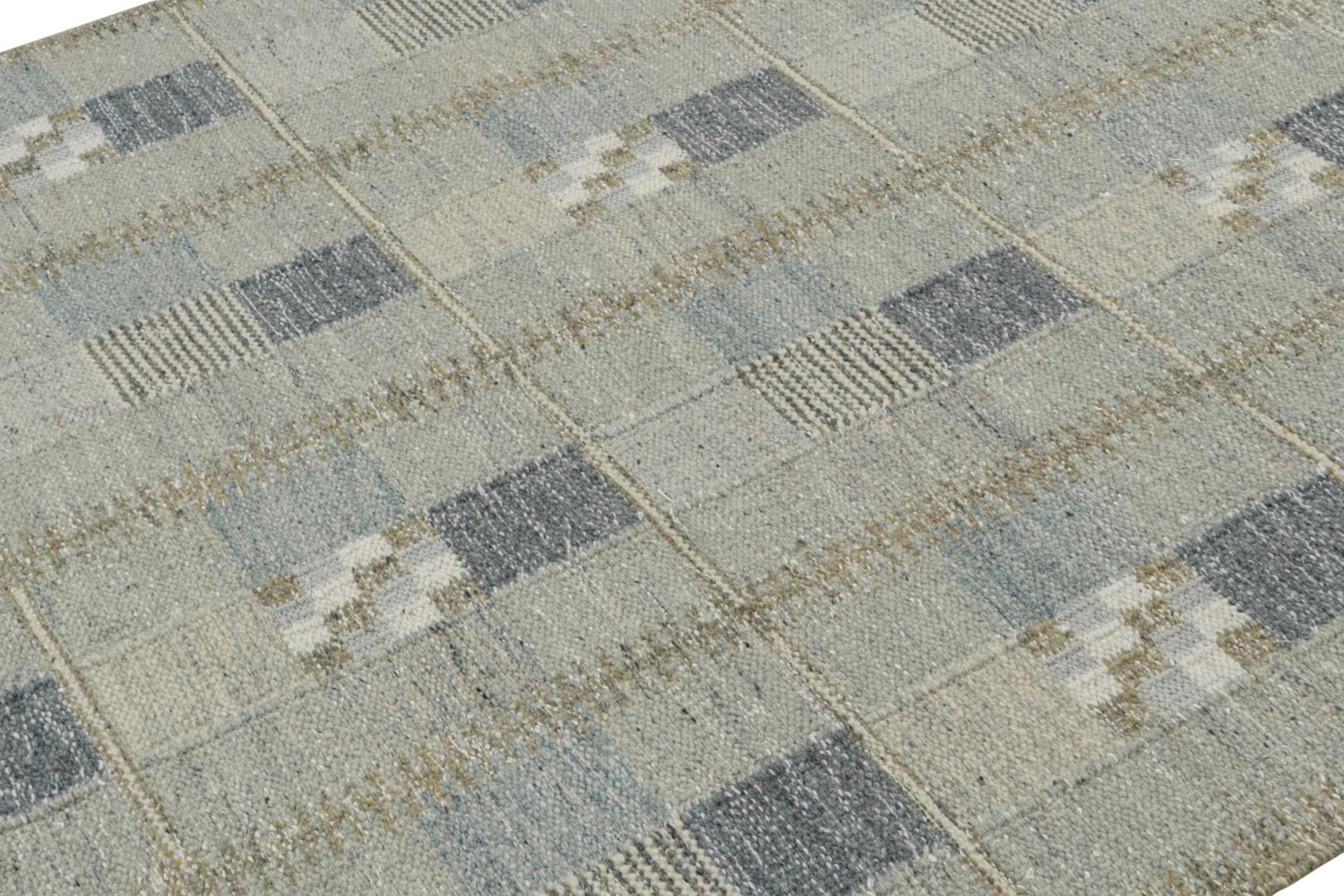 Scandinavian Kilim Rug with Geometric Patterns