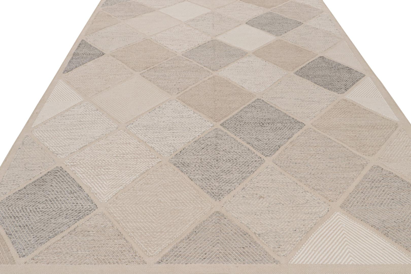 Scandinavian Style Rug with Diamond Patterns