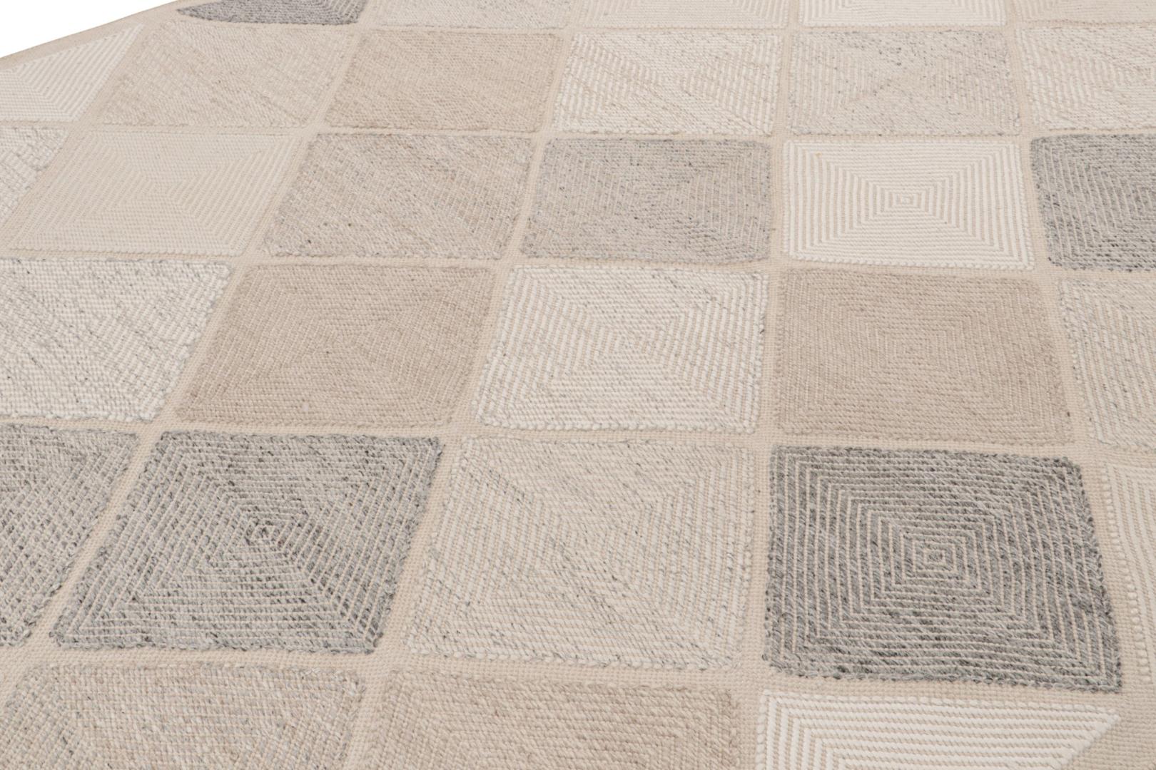 Scandinavian Style Rug with Diamond Patterns