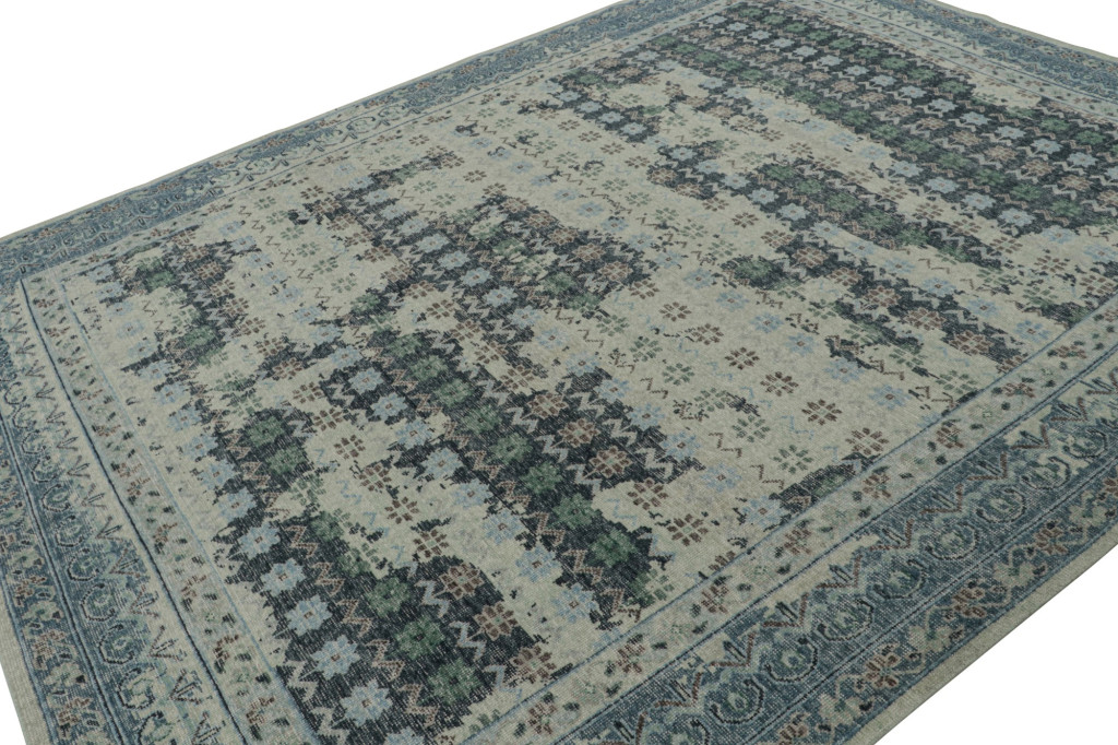 Distressed European Rug with Floral Patterns