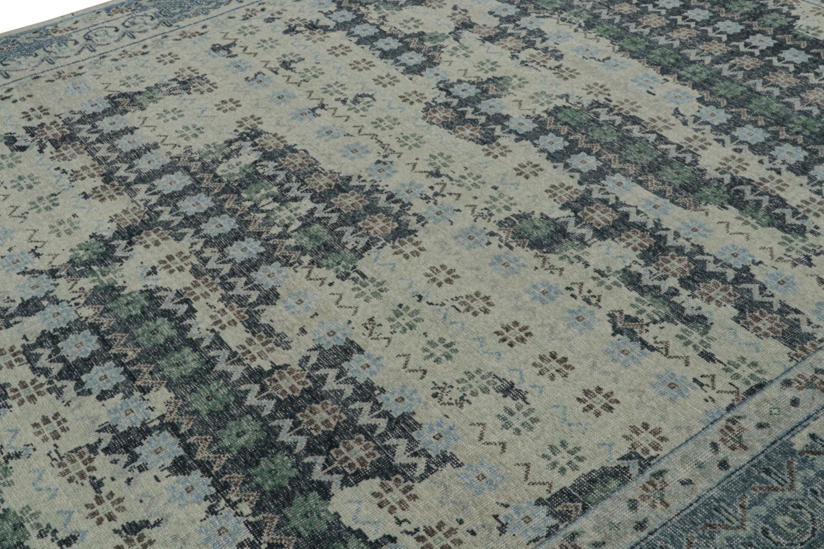 Distressed European Rug with Floral Patterns