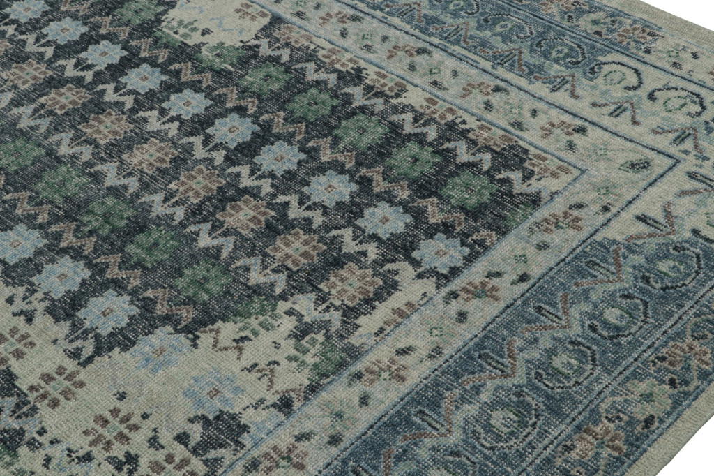 Distressed European Rug with Floral Patterns