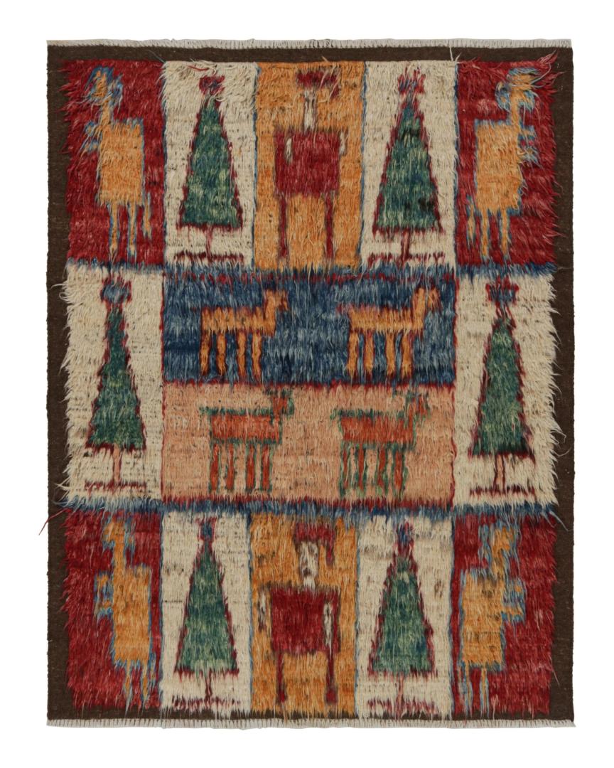Moroccan Style Shag Rug with Pictorials
