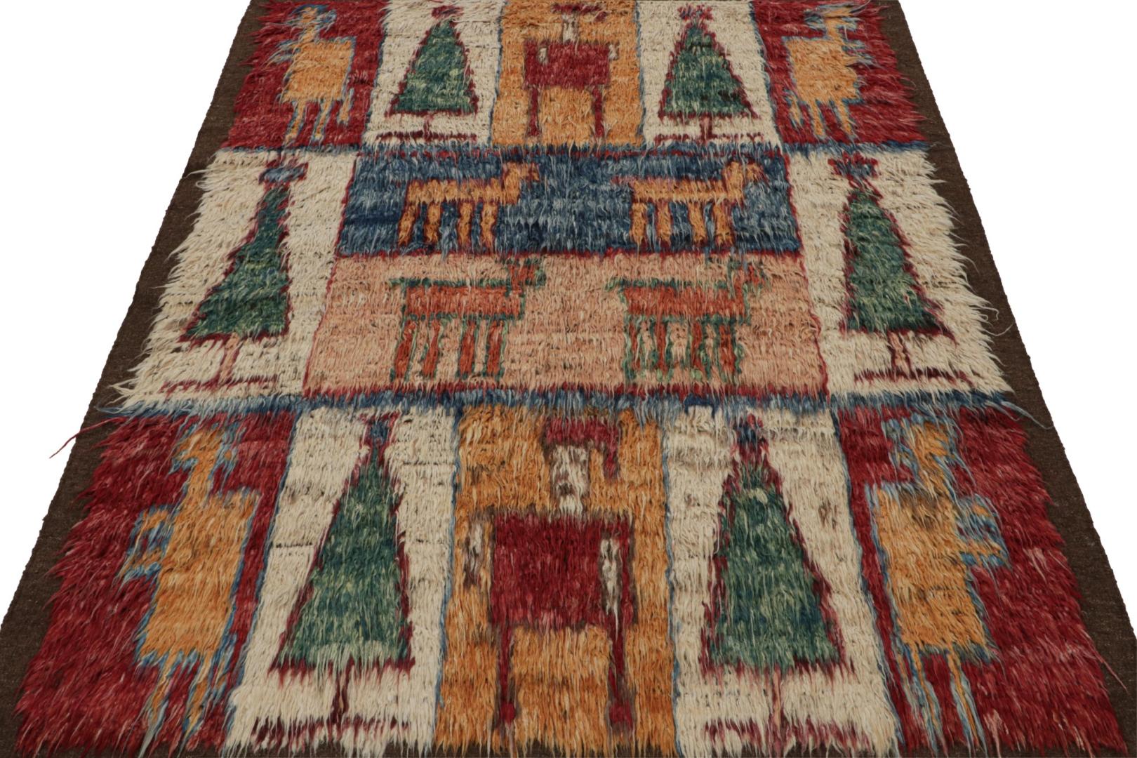 Moroccan Style Shag Rug with Pictorials