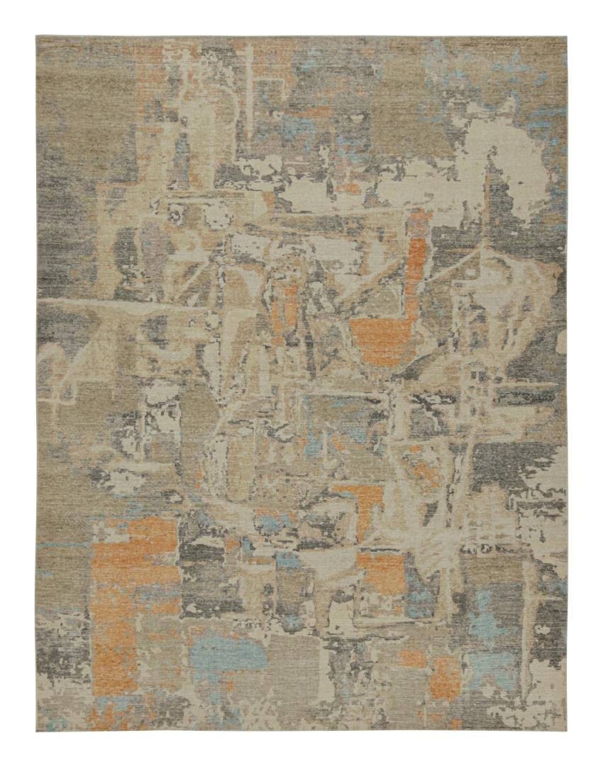 Distressed Swedish Style Abstract Rug