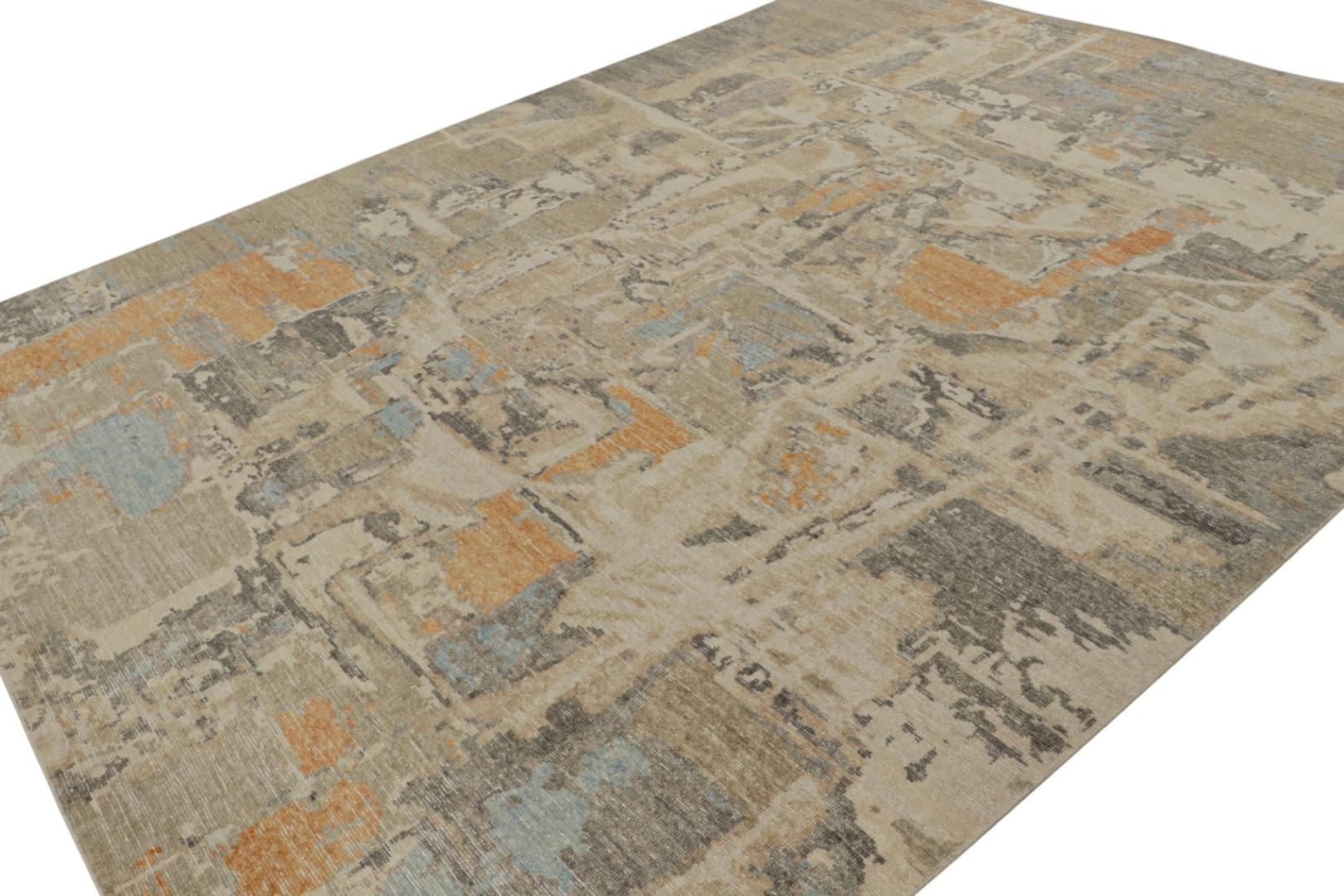 Distressed Swedish Style Abstract Rug