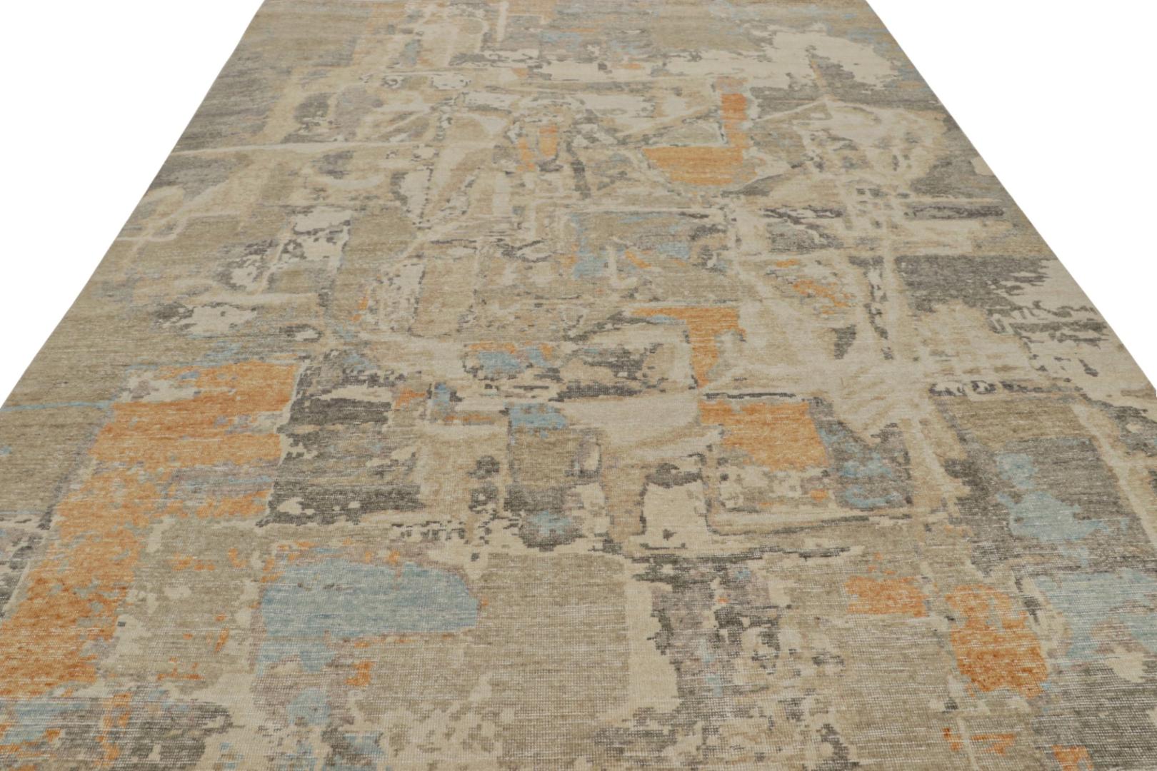 Distressed Swedish Style Abstract Rug