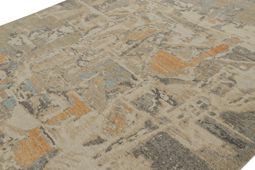 Distressed Swedish Style Abstract Rug