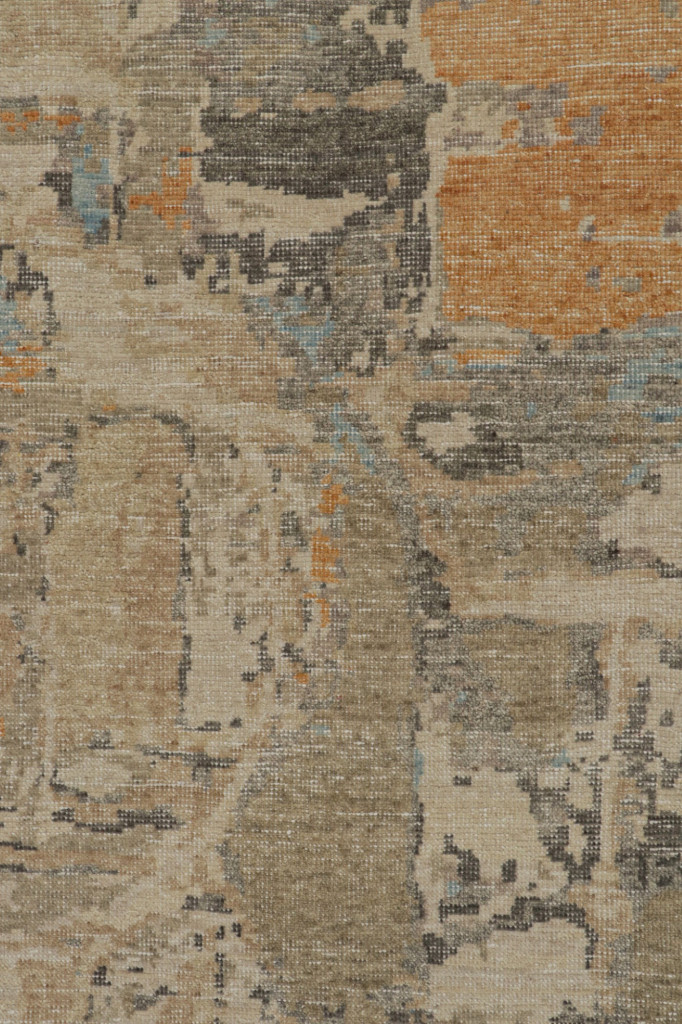 Distressed Swedish Style Abstract Rug