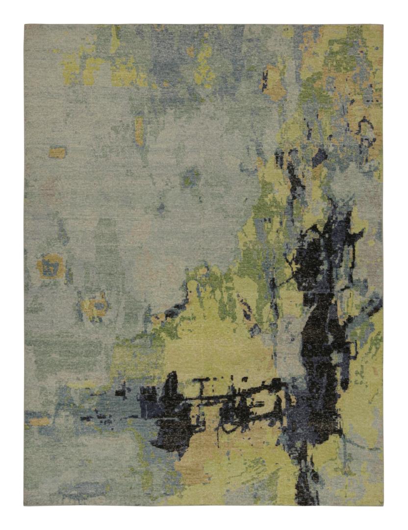 Contemporary Distressed Abstract Rug