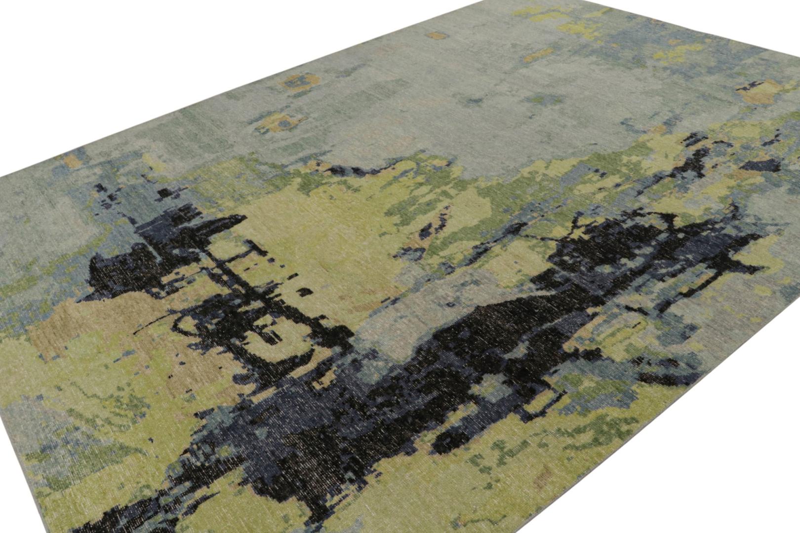Contemporary Distressed Abstract Rug