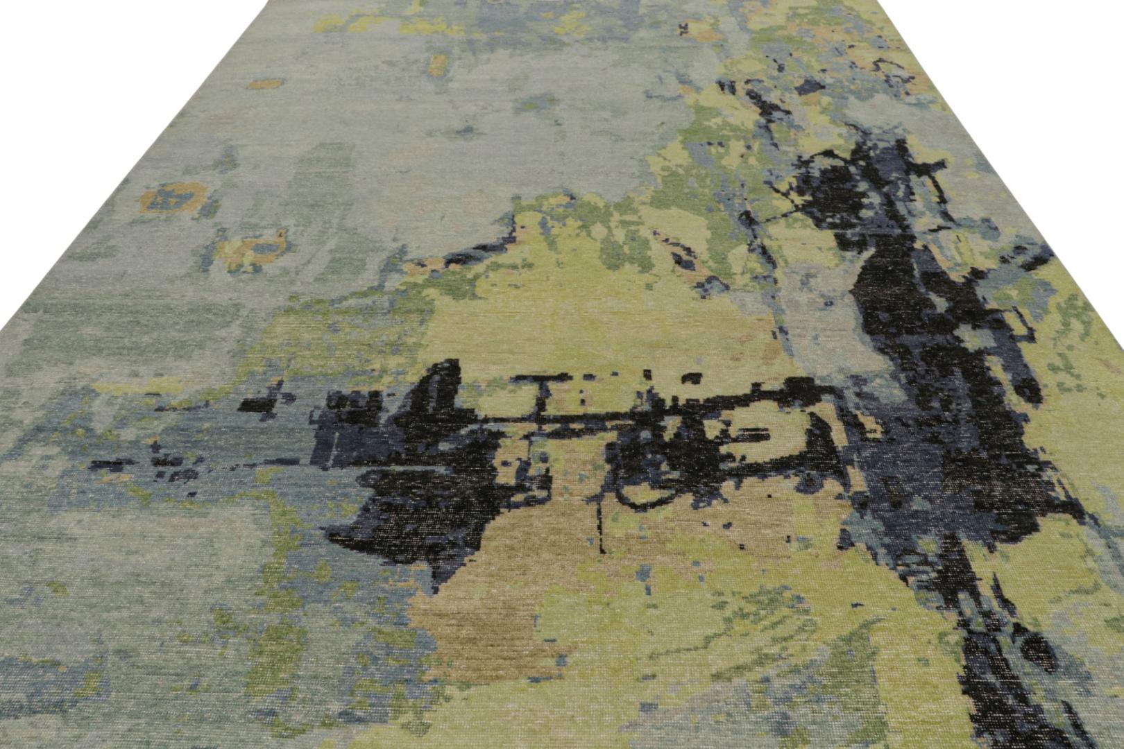 Contemporary Distressed Abstract Rug