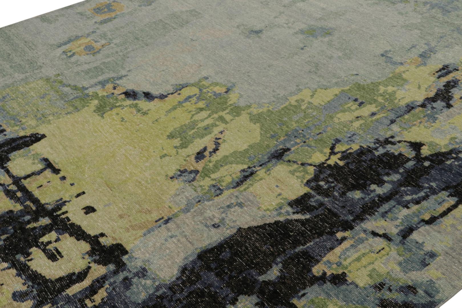 Contemporary Distressed Abstract Rug