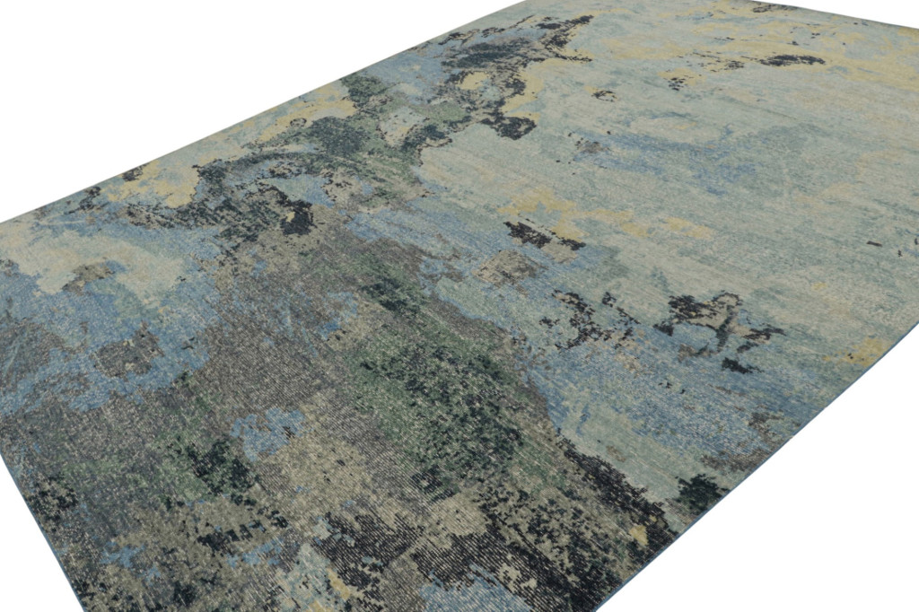 Contemporary Distressed Abstract Rug
