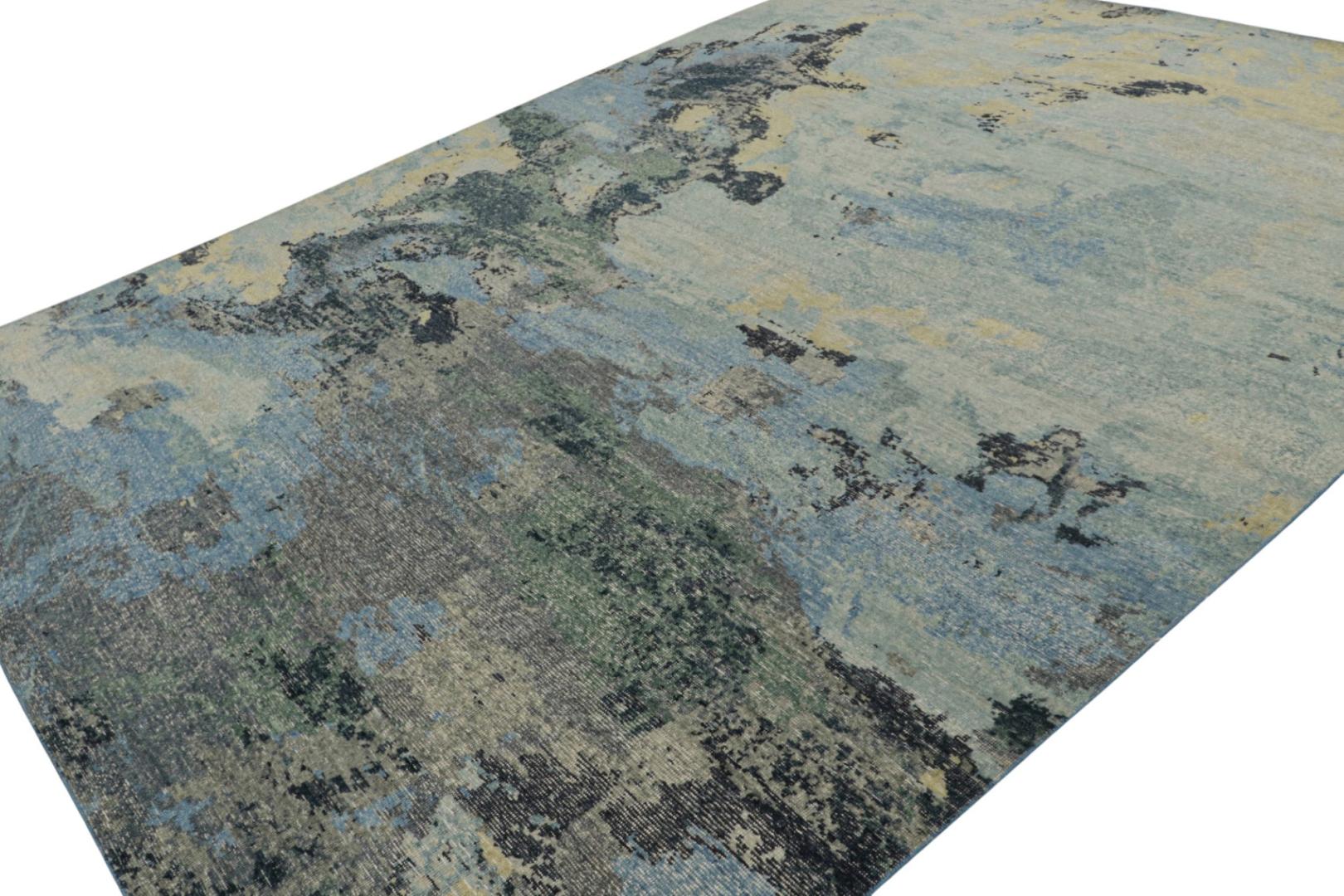 Contemporary Distressed Abstract Rug