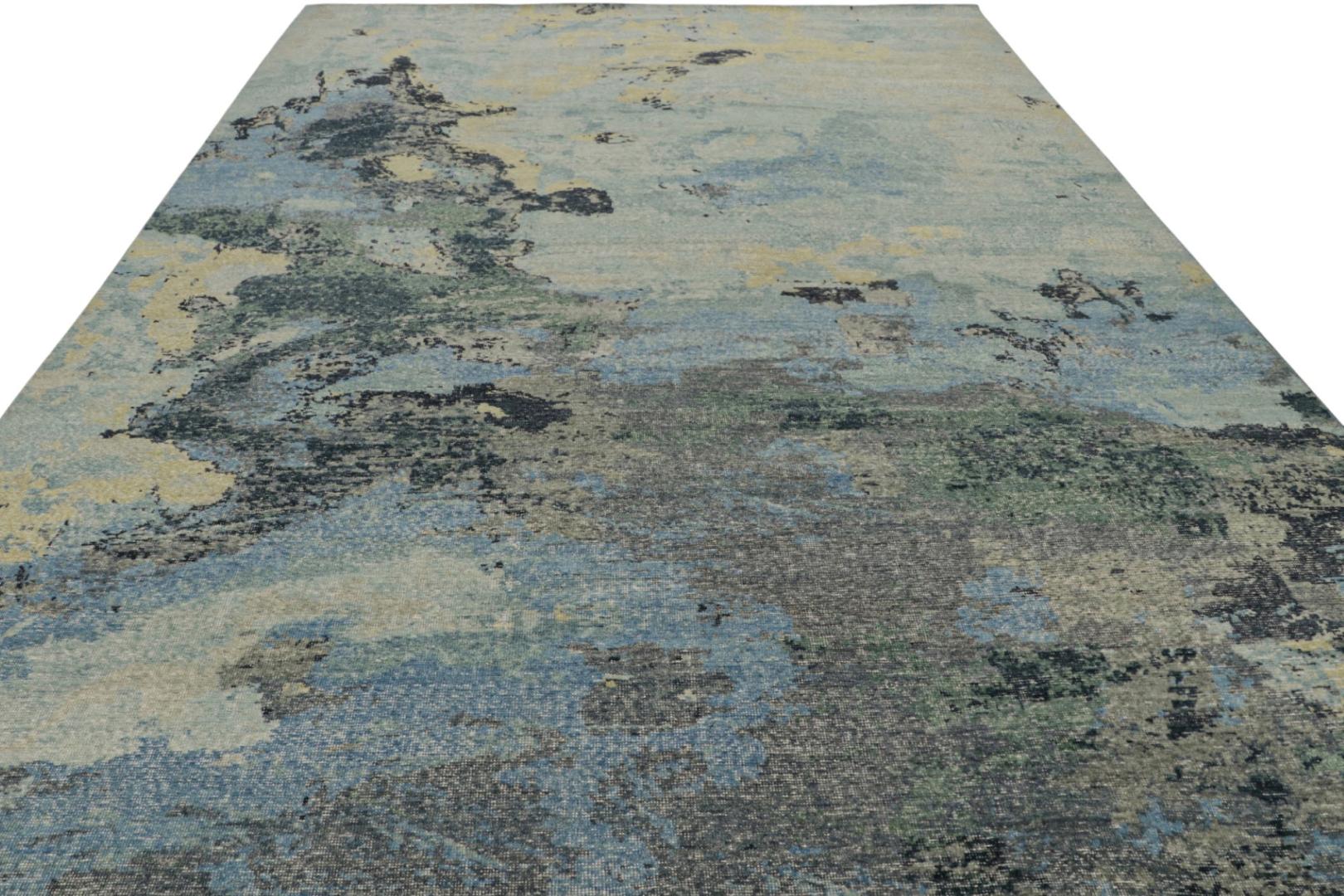 Contemporary Distressed Abstract Rug