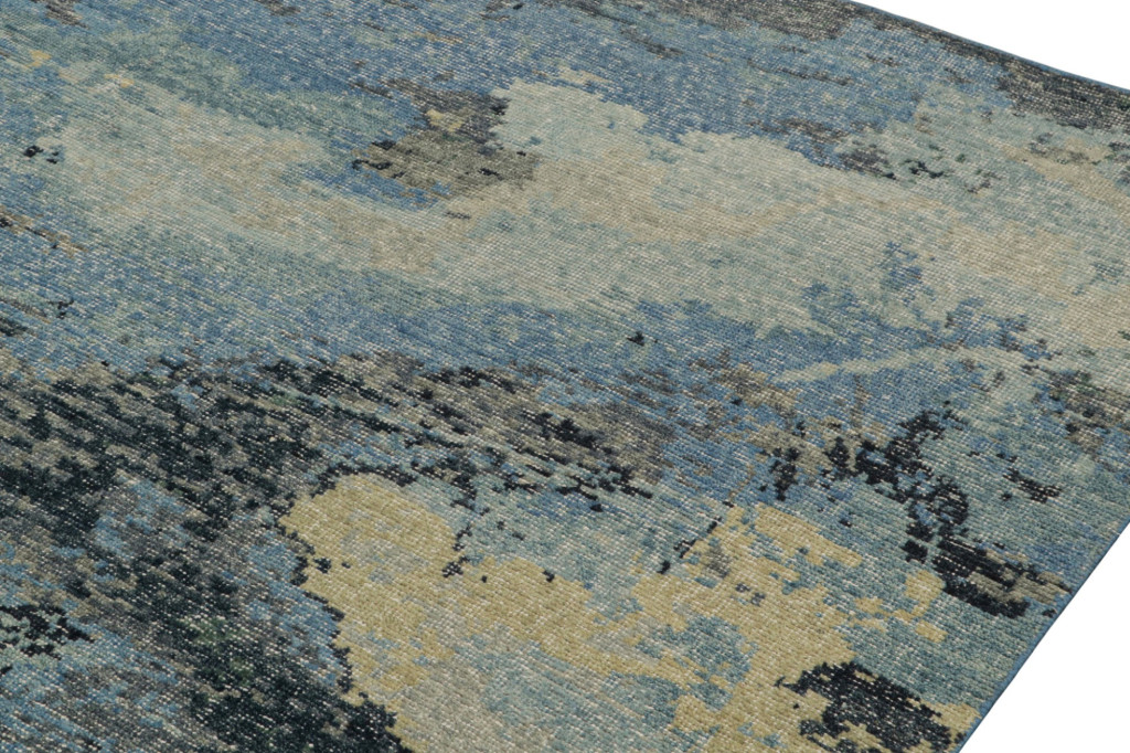 Contemporary Distressed Abstract Rug