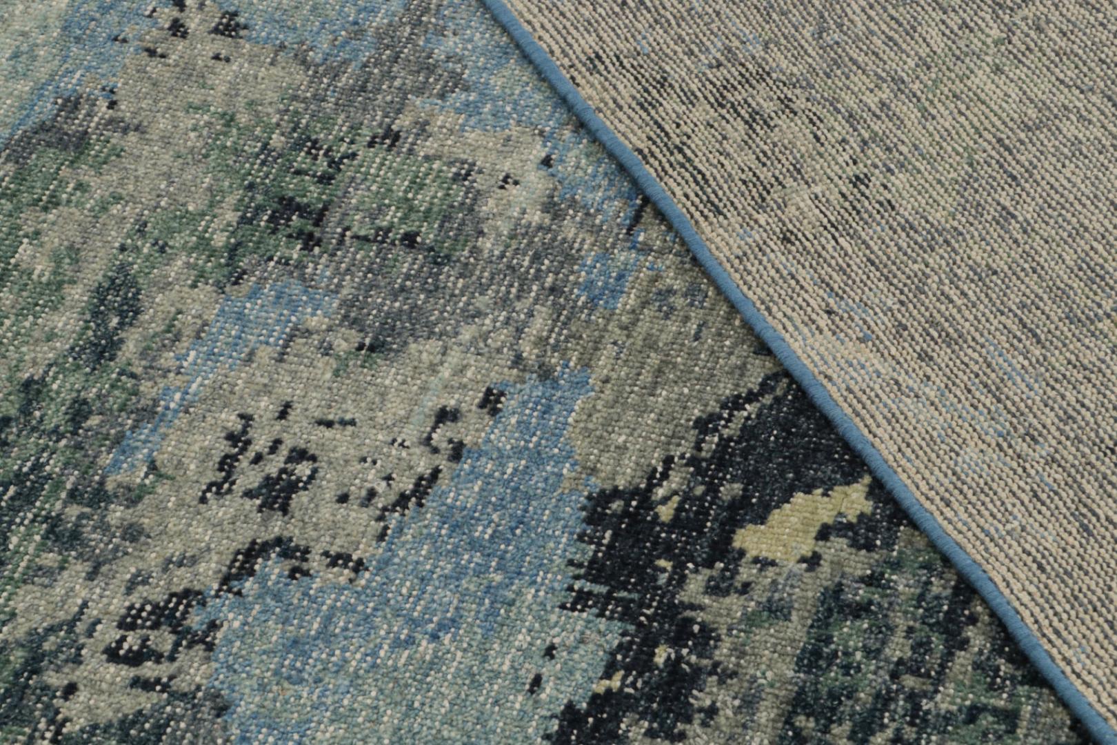 Contemporary Distressed Abstract Rug