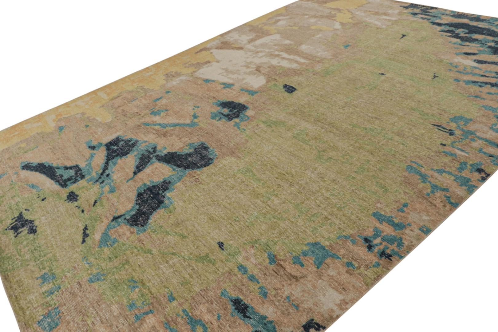 Contemporary Distressed Abstract Rug