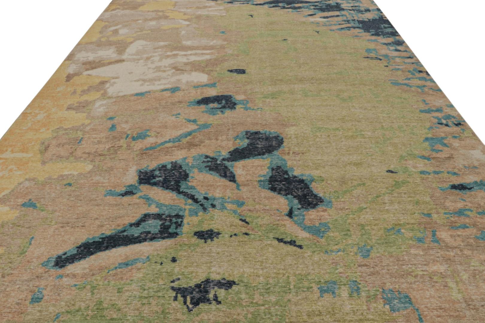 Contemporary Distressed Abstract Rug