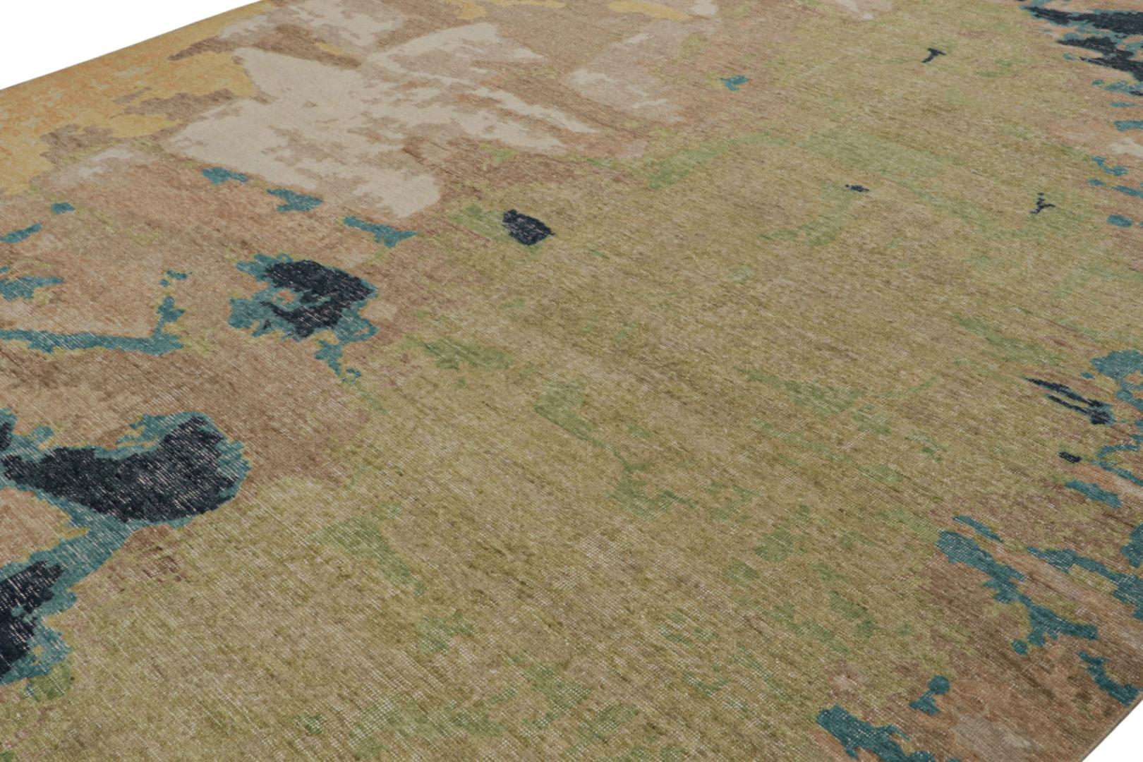 Contemporary Distressed Abstract Rug