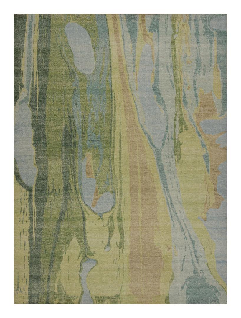 Contemporary Distressed Abstract Rug
