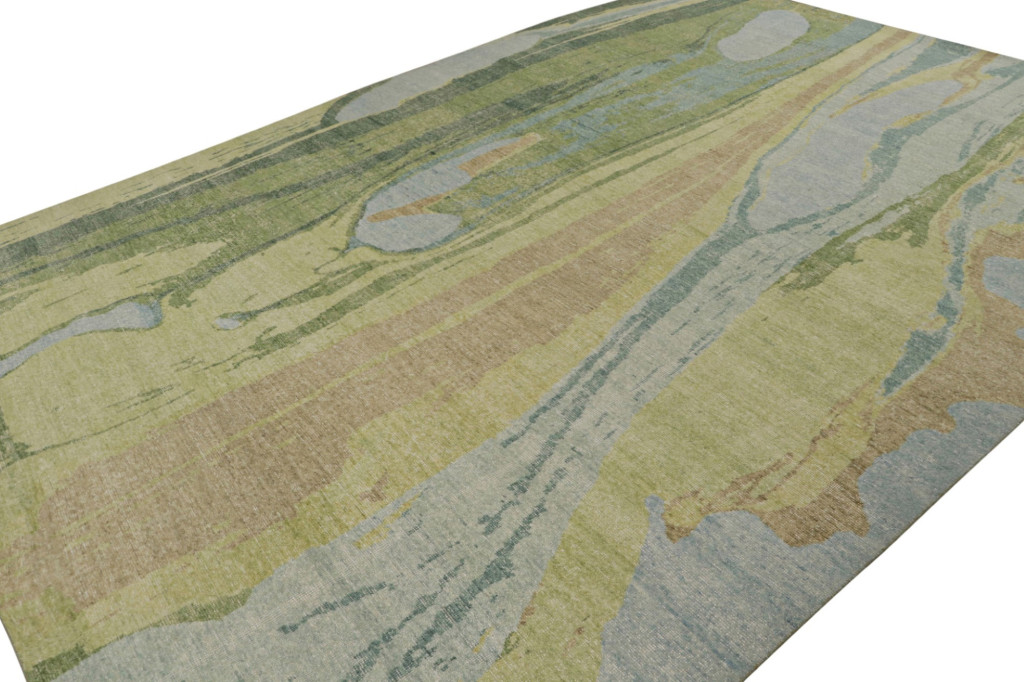 Contemporary Distressed Abstract Rug