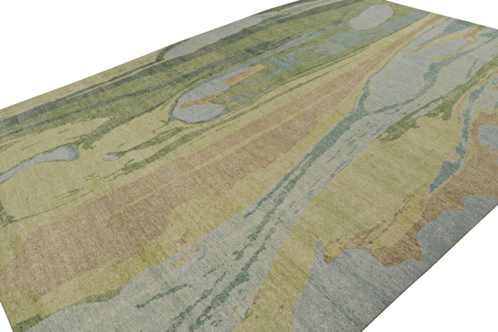 Contemporary Distressed Abstract Rug