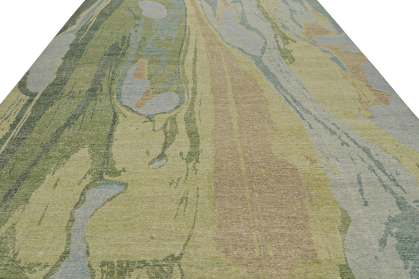 Contemporary Distressed Abstract Rug