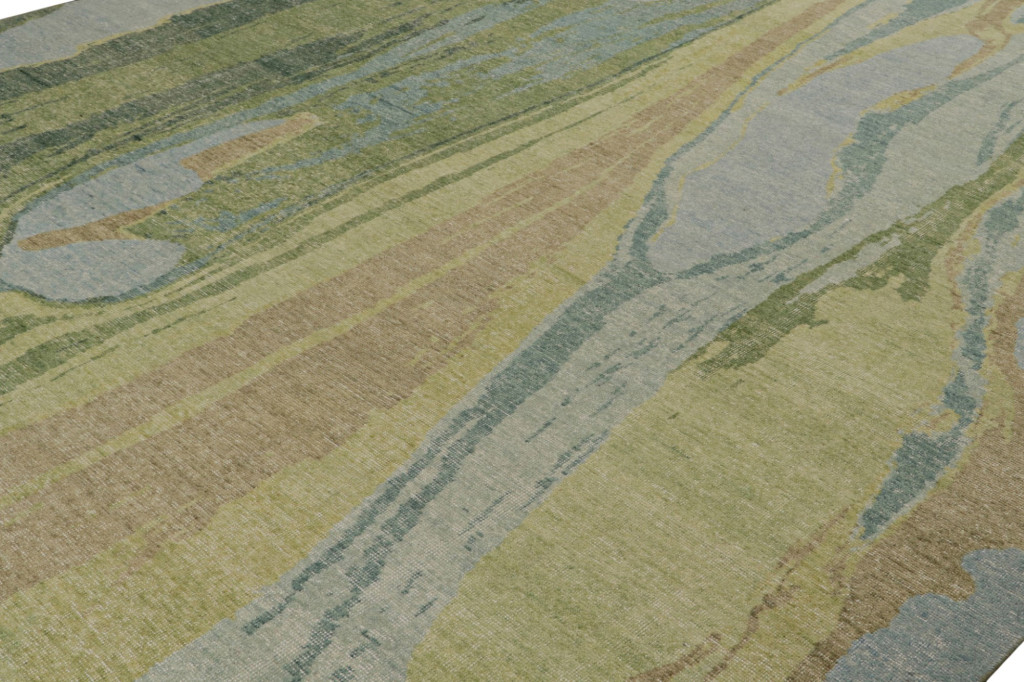 Contemporary Distressed Abstract Rug