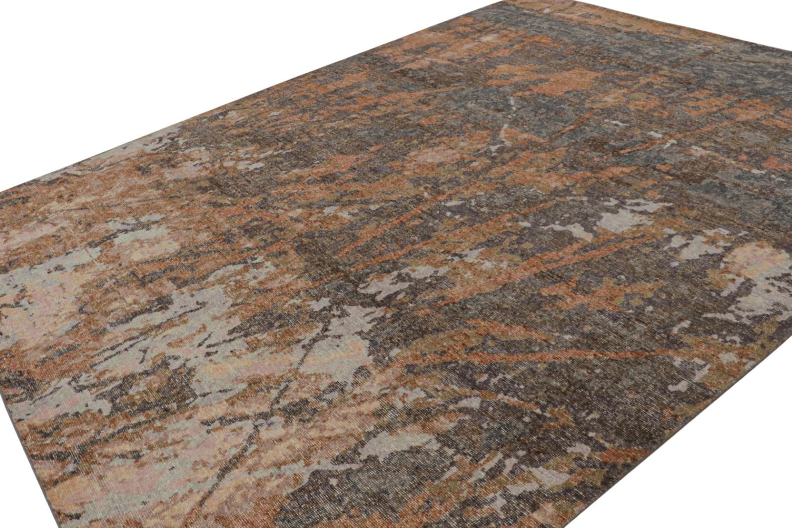 Modern Abstract Distressed Graphic Rug