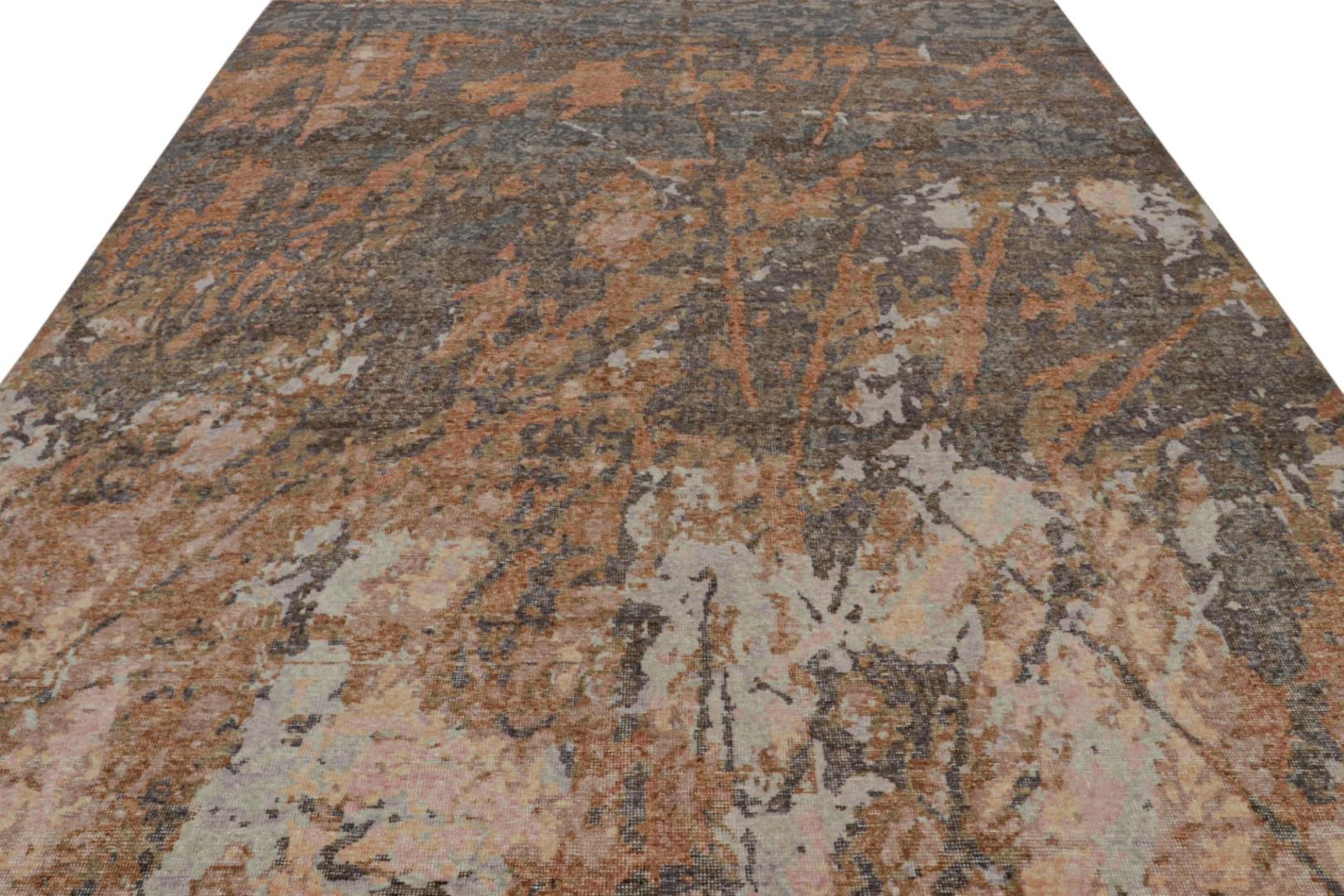 Modern Abstract Distressed Graphic Rug