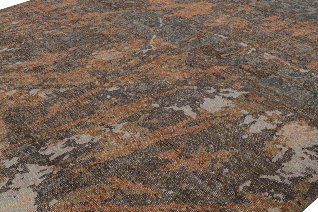 Modern Abstract Distressed Graphic Rug