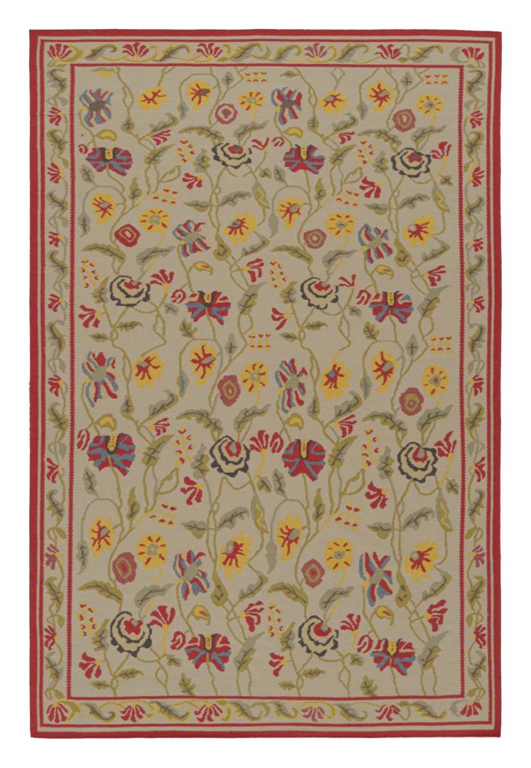 Contemporary Kilim Rug in Beige