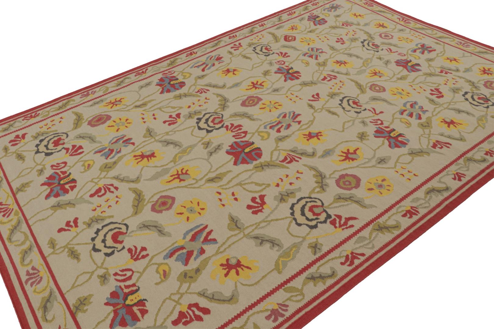 Contemporary Kilim Rug in Beige