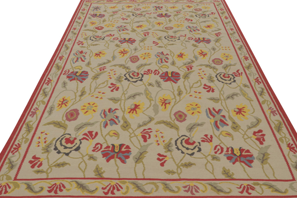 Contemporary Kilim Rug in Beige