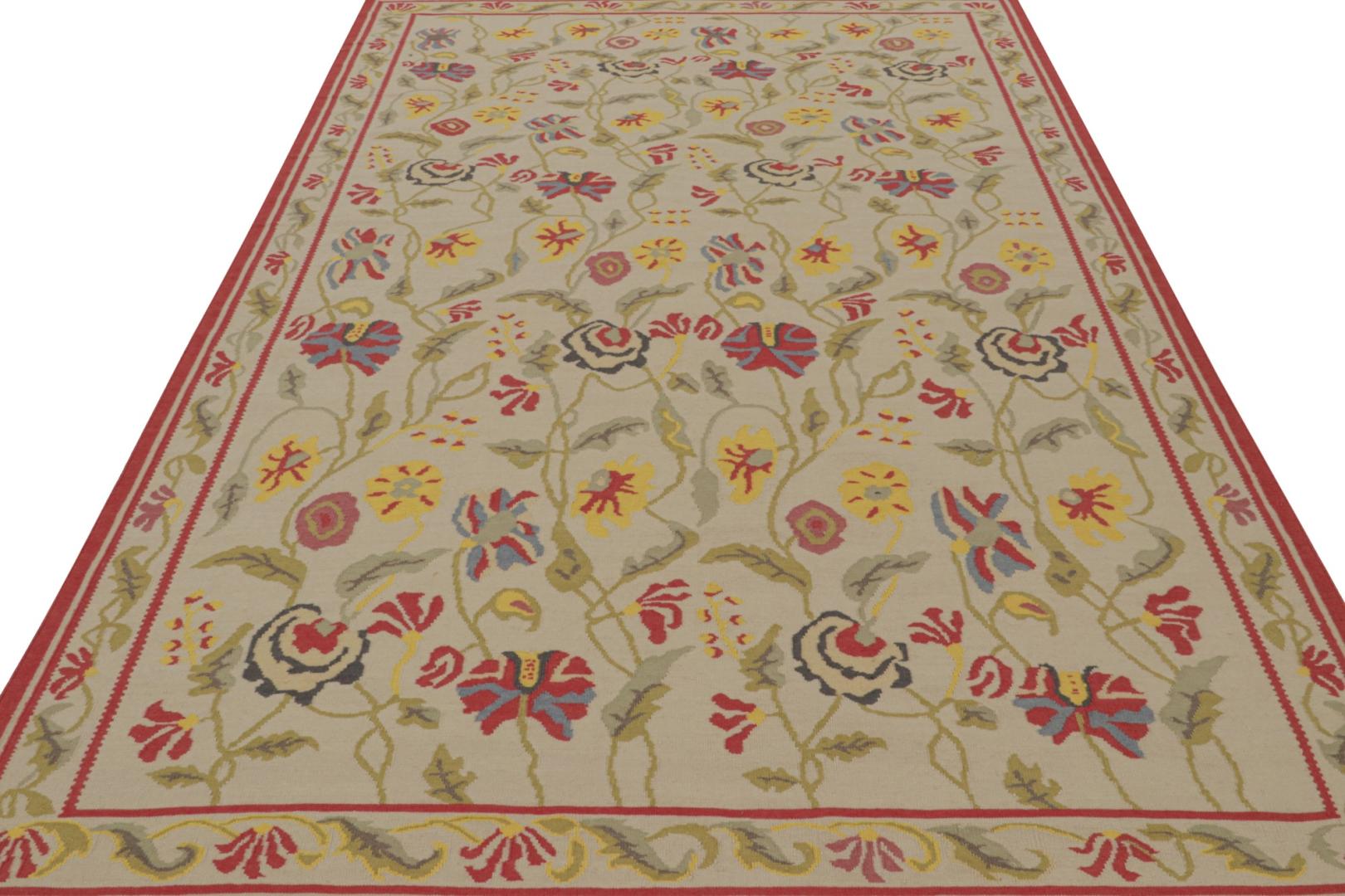 Contemporary Kilim Rug in Beige