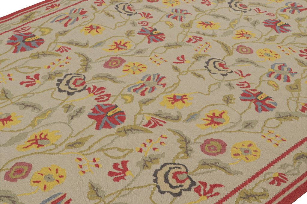 Contemporary Kilim Rug in Beige