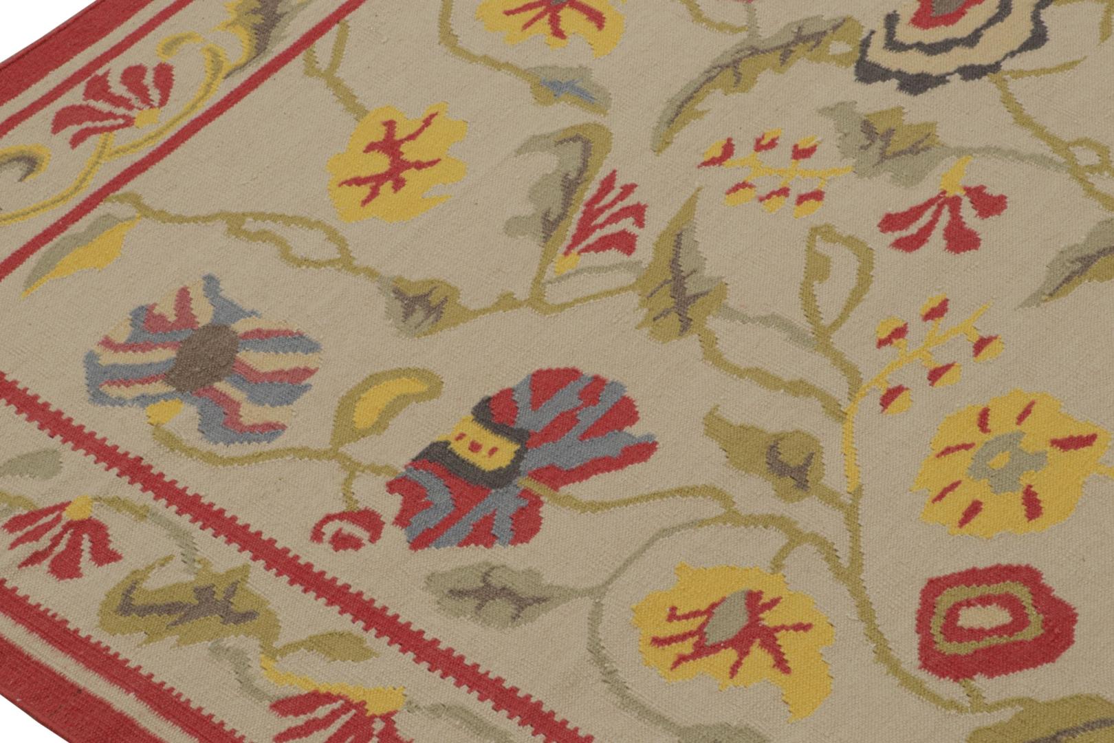 Contemporary Kilim Rug in Beige