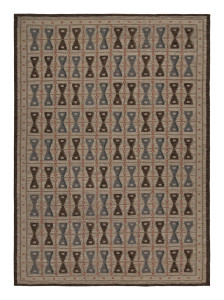 Scandinavian Kilim Rug With Hourglass Geometric Patterns