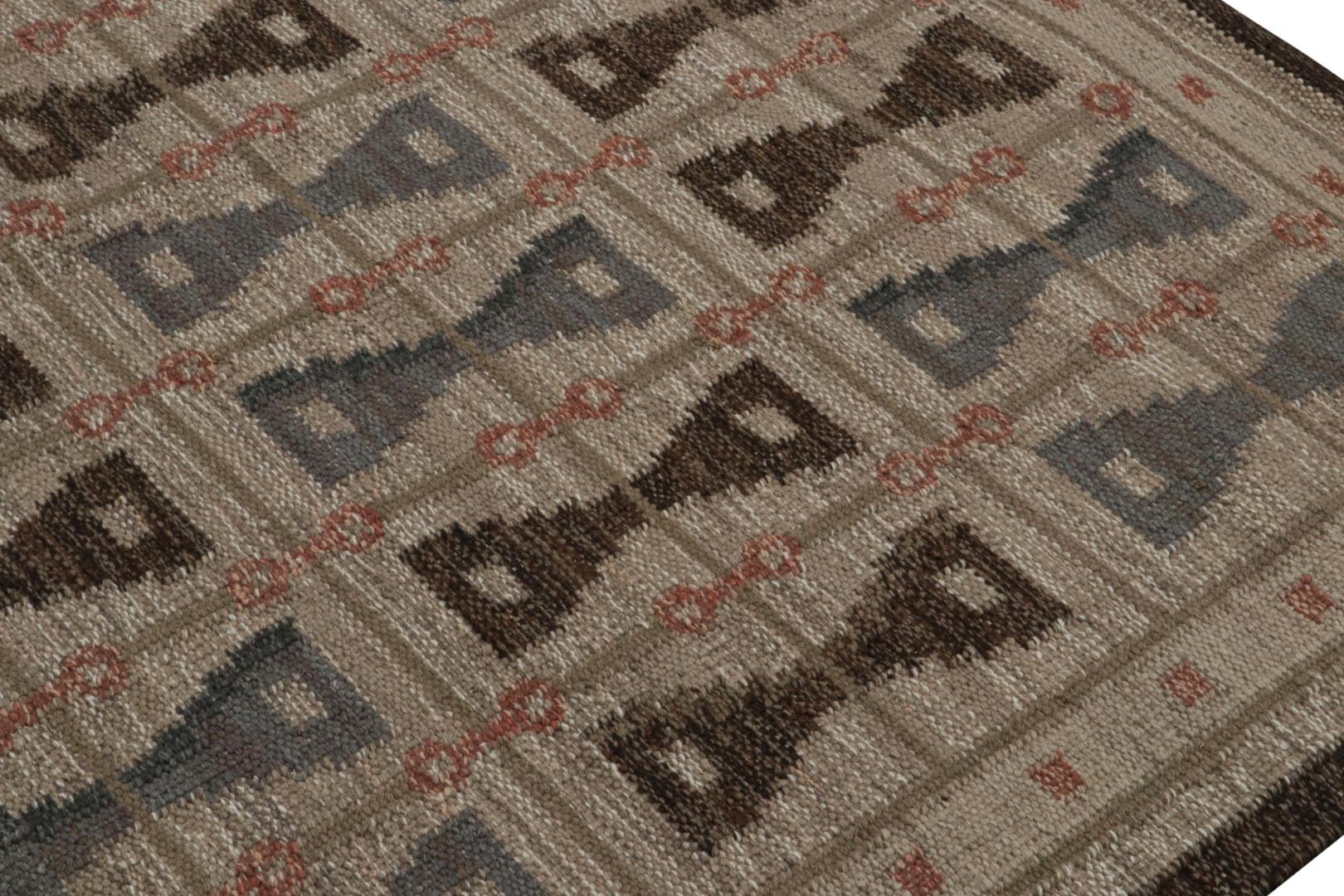 Scandinavian Kilim Rug With Hourglass Geometric Patterns