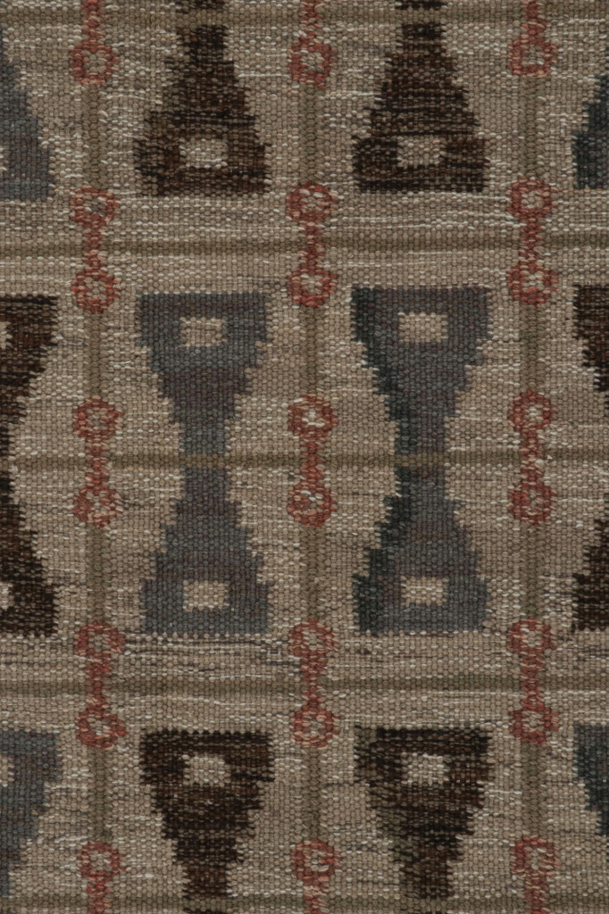 Scandinavian Kilim Rug With Hourglass Geometric Patterns