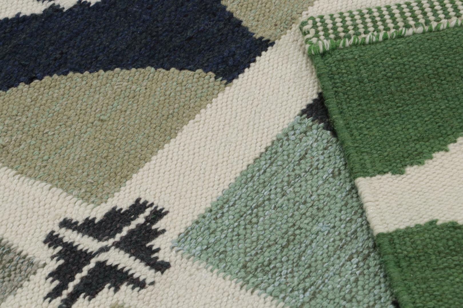 Scandinavian Kilim Rug with Geometric Patterns