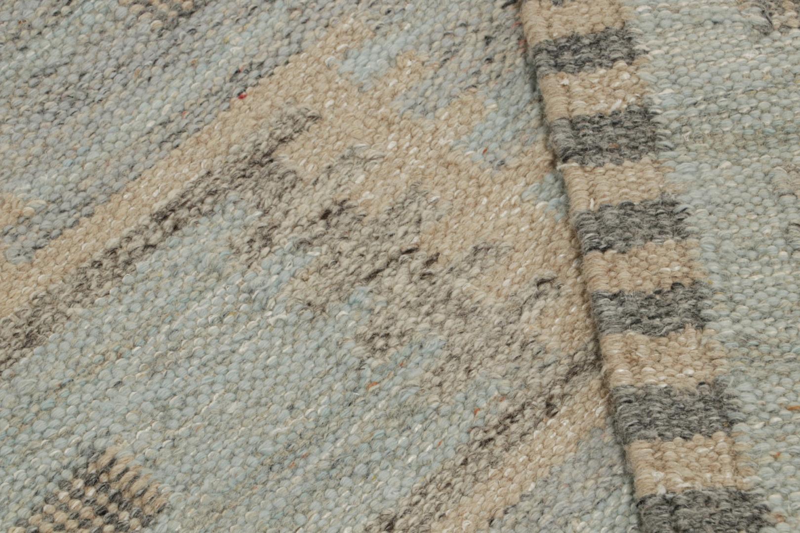Scandinavian Outdoor Kilim Rug with Geometric Patterns